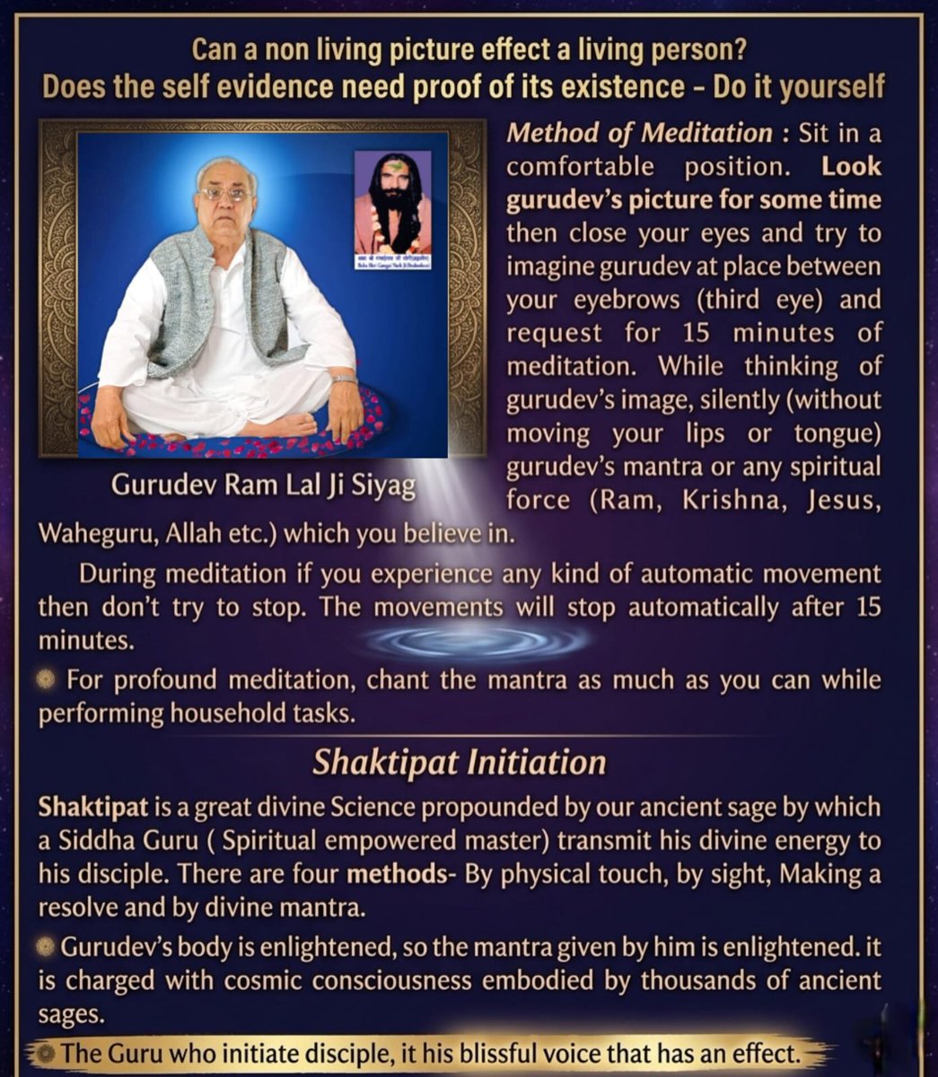 Ami492010's tweet photo. Transformation isn't about changing who you are; it's about shedding who you aren't. Chanting the Sanjeevani Mantra under the grace of Guru Siyag aligns your physical, mental, and spiritual energy seamlessly....
#FreedomfromDiseasesWithGSSY https://t.co/9l4ErdHIx0