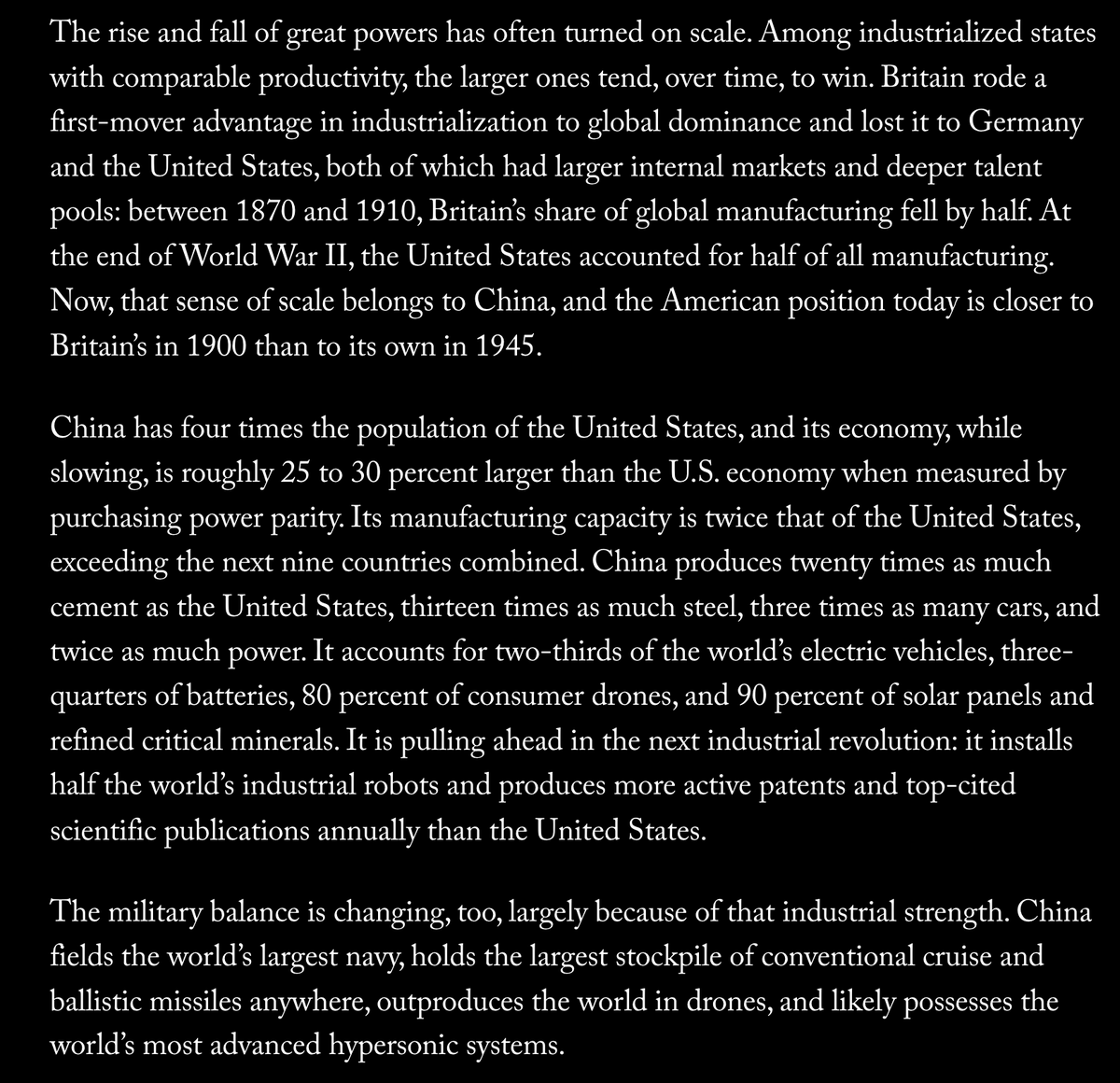 teortaxesTex's tweet photo. the greatest reason the United States can command allies is not some commonality of values (dubious under Trump) but that it's SCARY to go against the US. The Dutch, whatever their politics, would sell EUV if it were up to them.
A China stronger than the US can also be scarier. https://t.co/PTDiG98TuJ