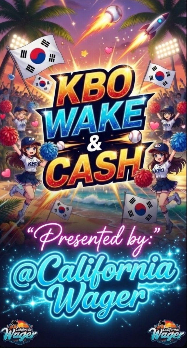 CaliforniaWager's tweet photo. 🇰🇷FREE KBO WAKE AND CASH🇰🇷

✨✨150 INTERACTIONS

🔥🔥$150 SWEEP #GIVEAWAY

🤑🤑7-1 LAST 8 FREE KBO

♻️♻️LIKE/RT/COMMENT https://t.co/ekAx1MKjVB
