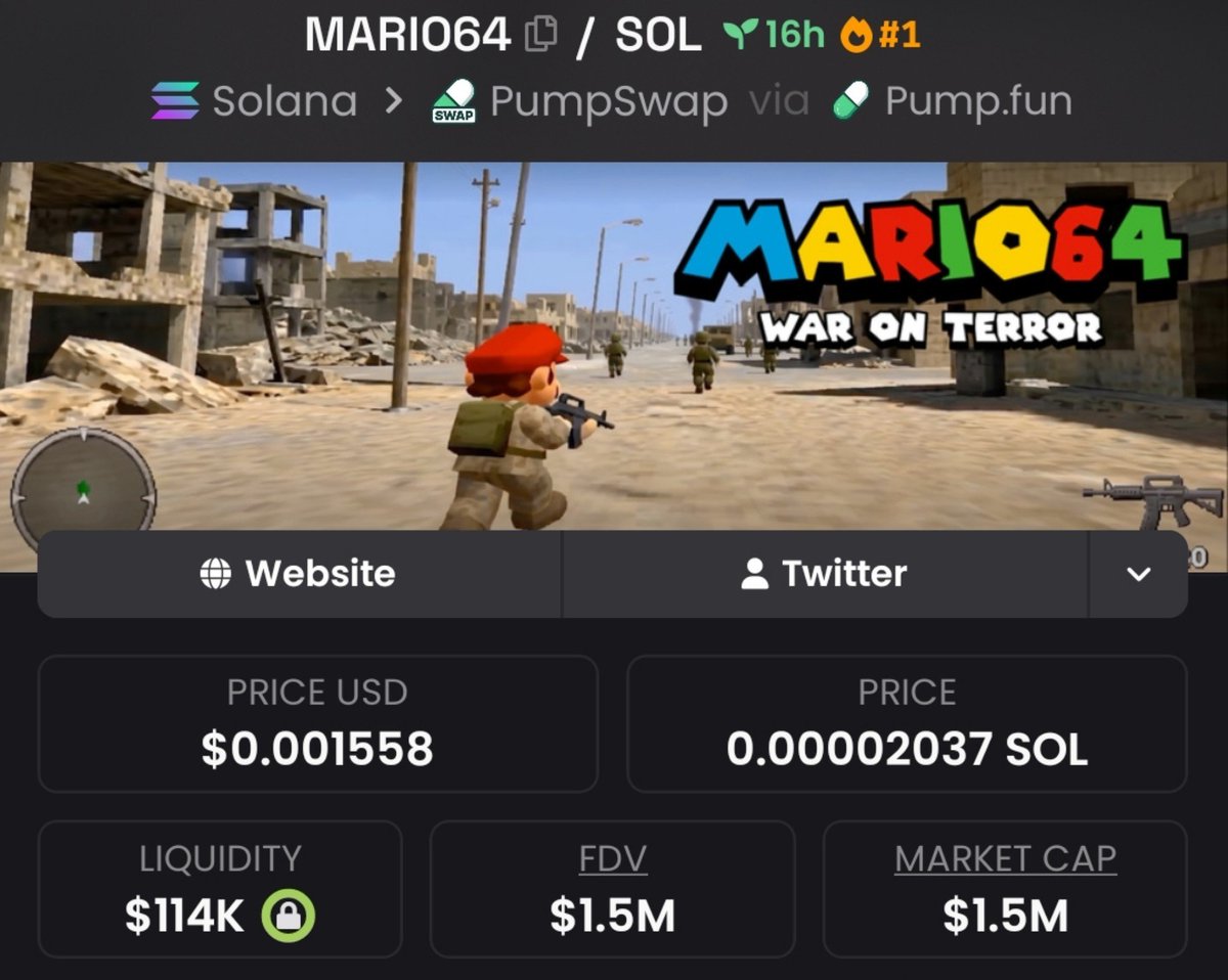 memes_prof's tweet photo. 💎Token : $MARIO64
📈Entry: $4K
📊Peak: $1.5M
🚀Gain: 375x Profit 
No hype- just early calls , sharp entries, serious profits and great insiders info 
Dm for my Invite link to My Alpha telegram Channel now 

⛓️ #solana #memecoin #cryptoTrading #memecointrading https://t.co/N7UwYfH4Aq