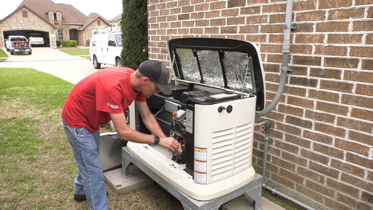 AmericanAirSys's tweet photo. Storm season doesn't care about your schedule. When the grid goes down, a Generac   Home Standby #Generator kicks in within seconds automatically. Keep your AC, fridge, and lights running without lifting a finger. 

Call #AmericanAirSystems for a quote: 409-842-2402 https://t.co/5ZpkV8Tqa9