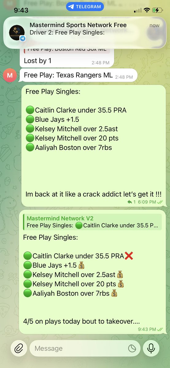 MMSportsNetwor's tweet photo. 4/5 on singles today #parlay #betting #sports #handicapping  #wnba #caitlinclark https://t.co/Pf6QO2YcbS