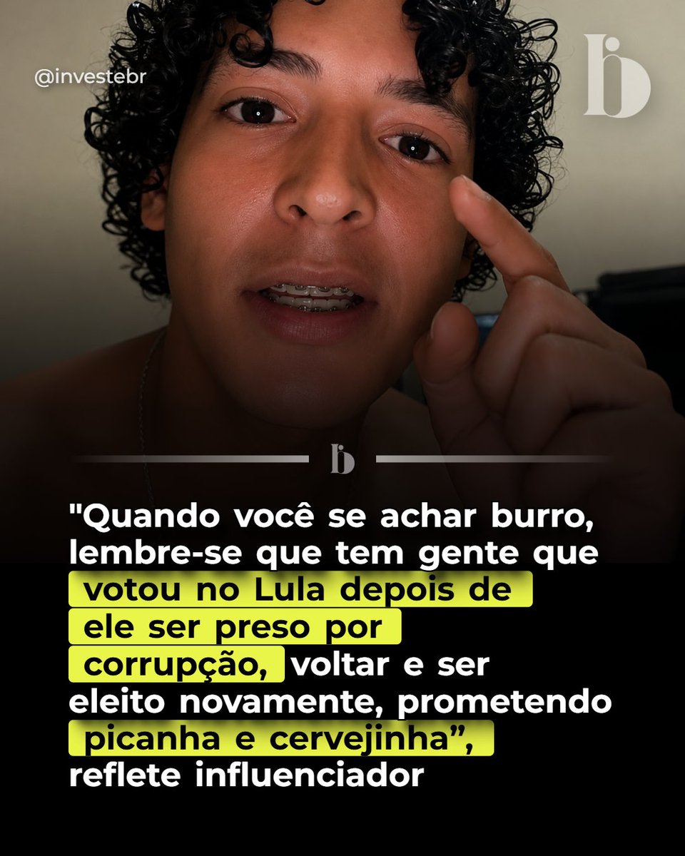 investebr's tweet photo. Influenciador Henderson Silva ironizou eleitores de Lula e criticou a trajetória política e judicial do presidente em vídeo. Ele questionou a anulação das condenações da Lava Jato e debochou de quem votou em Lula após a prisão, mencionando "cervejinha e. https://t.co/R1A2AjpXmX