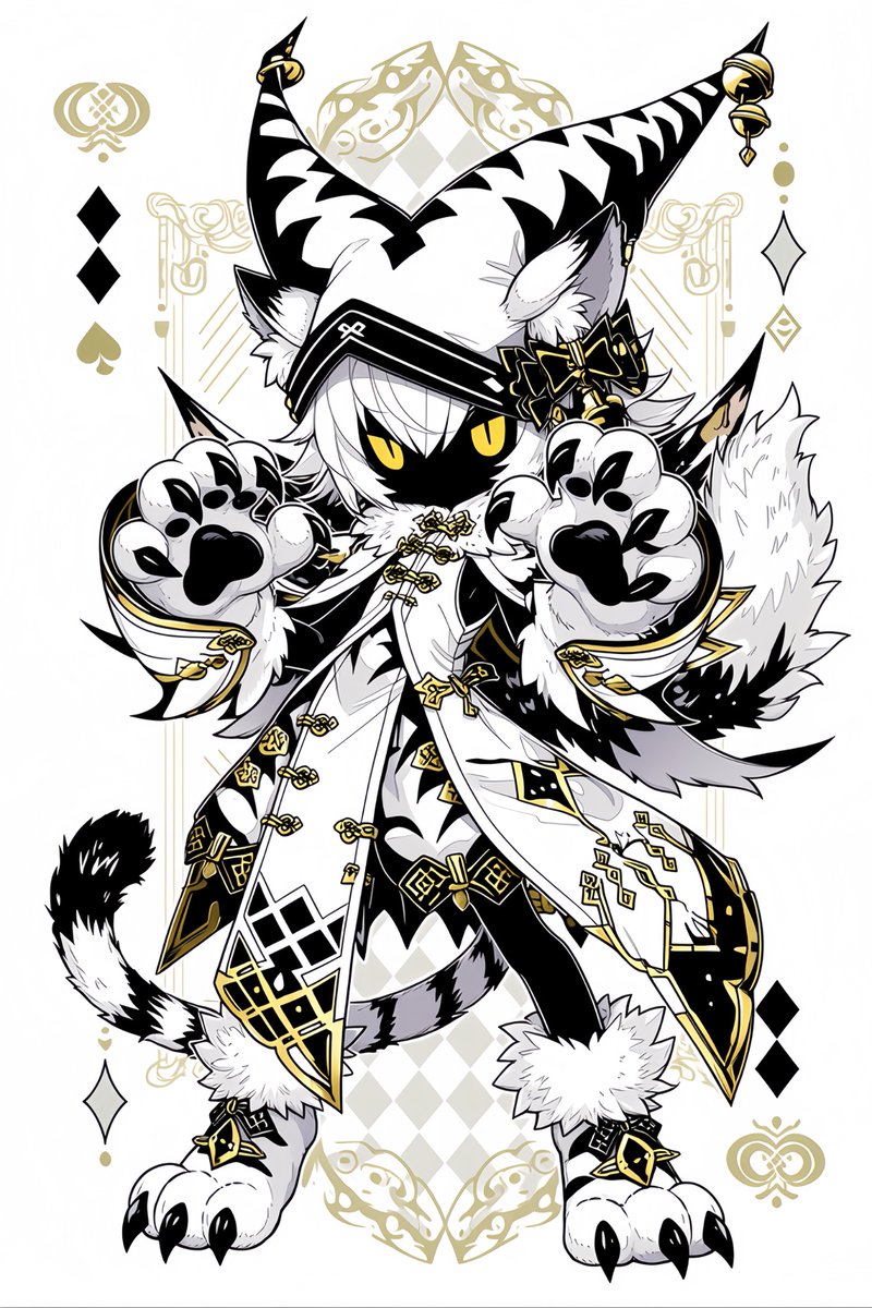 yona21_ai's tweet photo. お昼〜！

今日は白虎の道化騎士！🐯
騎士というより戦士？ https://t.co/YJRfbJXm24