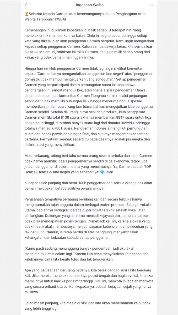 ukh_tami's tweet photo. TERHARU BANGET GAK BISA BERKATA KATA LAGI 🥺🥹🫂

terima kasih sudah speak up 🥺@Carmen_Sayang https://t.co/pcsuMLpxE8
