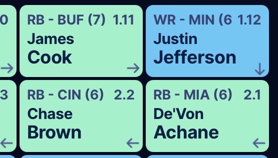yardzilla's tweet photo. League #1 of the inaugural season of @Sigs4Soldiers charity league and its draft is closing in on the finish with a few more rounds to go. 
Here is how the first two rounds went down with not a lot of surprises. 

How would you have drafted in one these spots? https://t.co/eHtIFGO3Cg