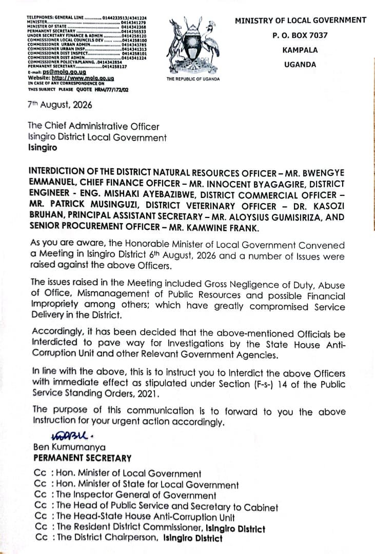 keith__klein's tweet photo. Fighting corruption we must! Following the @MoLGUganda Minister's visit to western districts,several local government officials are to be interdicted to pave way for @AntiGraft_SH &amp; other relevant agencies to carry out investigations into corruption allegations.#ExposeTheCorrupt https://t.co/7rFDY9tDDV