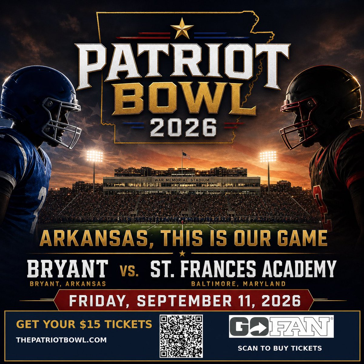 PatriotBowlAR1's tweet photo. @1037TheBuzz @FearlessFriday @ArRecruitingGuy @JackAllenTV @MimsCourtney @sully7777 @PigTrailNation @iNickPringle @sfacoach @MaxPreps @247recruiting  @RivalsHS https://t.co/Mkf57Otzkj
