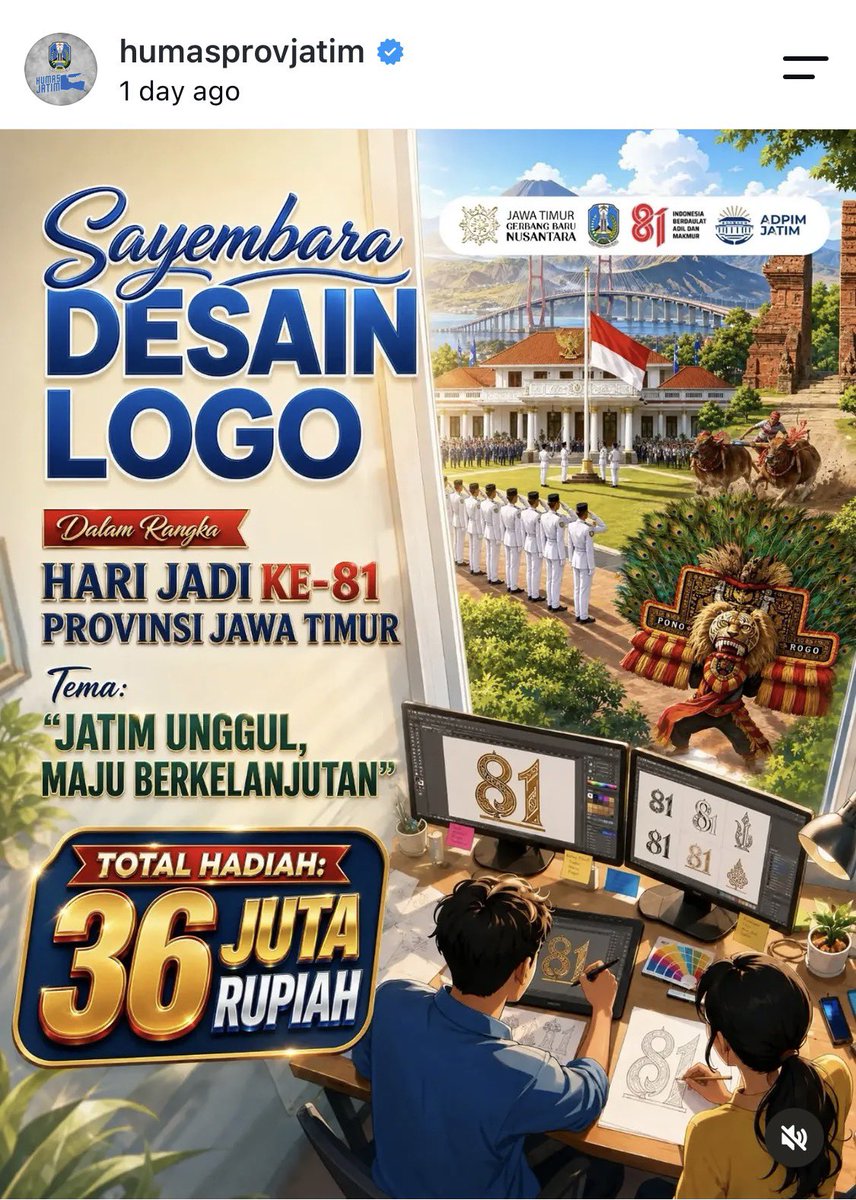 sby_workerspt's tweet photo. Sayembara desain, tapi poster sayembaranya didesain pake AI 😂😂 https://t.co/8pmuRoJvXP