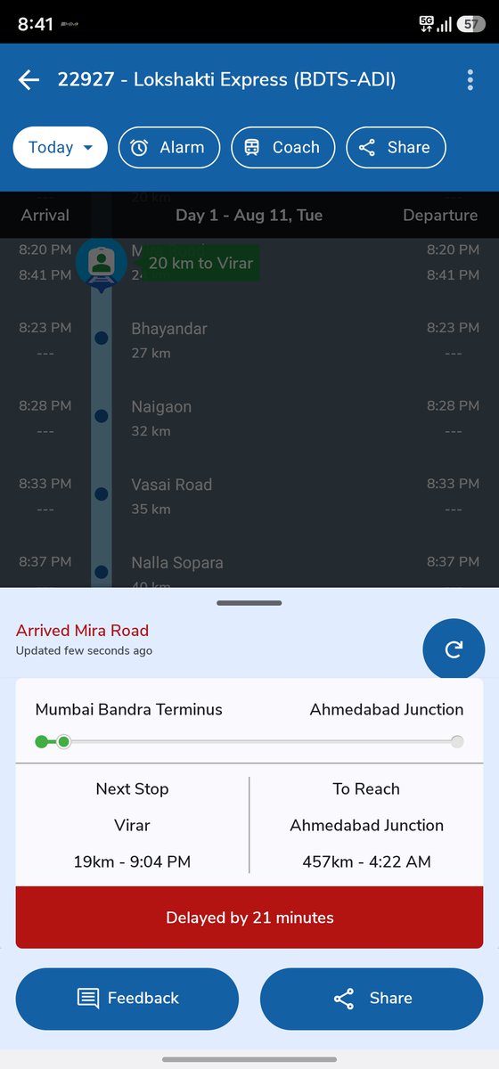 JigneshDamani4's tweet photo. @drmbct @PMOIndia @narendramodi @Dev_Fadnavis @rashtrapatibhvn @mieknathshinde @WesternRly @IndianRailMedia @RailMinIndia @RailwaySeva @aajtak @TV9Bharatvarsh @IndiaToday @shettyvk @DVPravasi @drmadiwr Again 22927 delayed by 30 min between andheri to palghar. Daily this fucker train departs by 8:30 to 8:36 from borivali. Bcoz of this we daily reach late at our home but u fucker shamless basterds doing nothing to resolve this issue https://t.co/D6VSVdBohX