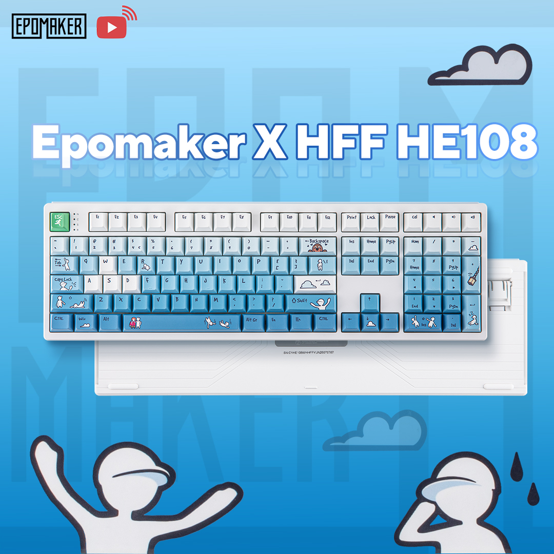 EpomakerK's tweet photo. 💙 The adventure begins!
Join EPOMAKER for the official Human Fall Flat HE108 Keyboard Showcase Live!
https://t.co/nnQDWK0YvF
See you there! 🚀
#epomaker #HumanFallFlat #HE108 #MechanicalKeyboard https://t.co/aJxU2jsUZW