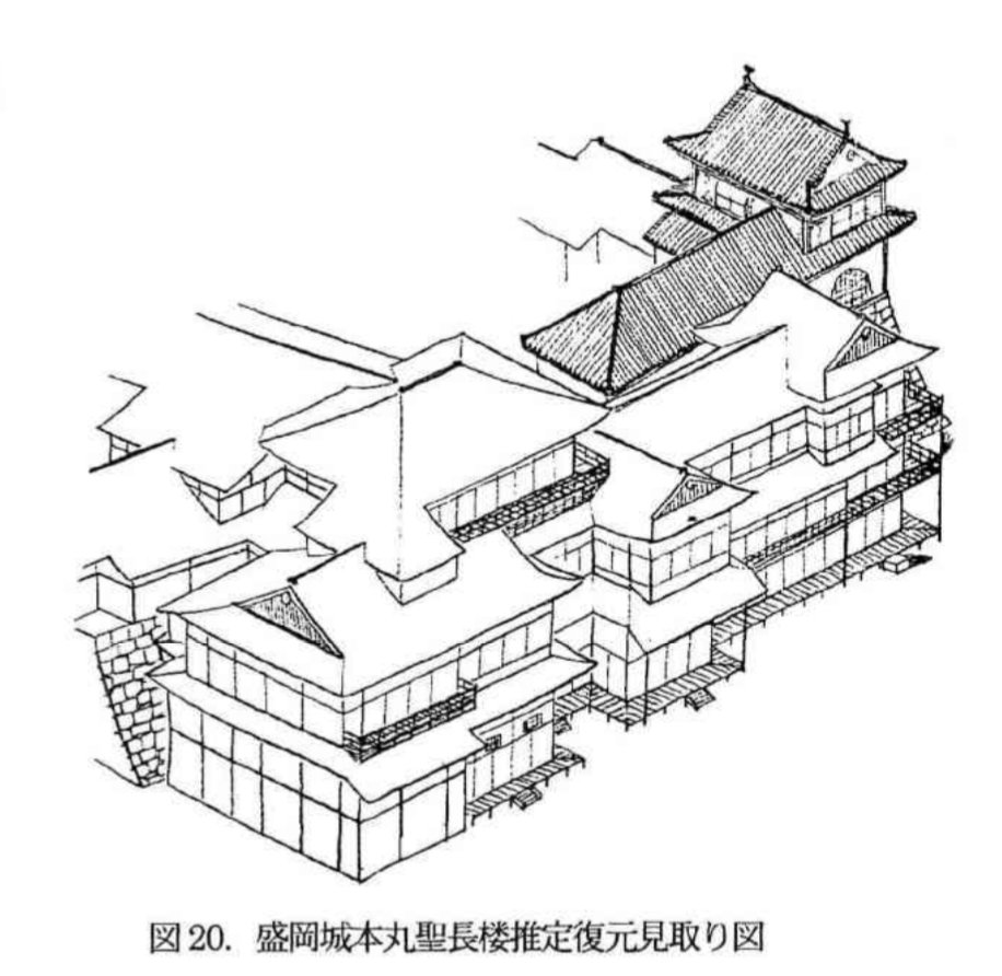kamaboko_shiro's tweet photo. 初日 秋田入り前

盛岡城　聖長楼
本丸西面に取り付く形で3階建の楼閣が存在
12代南部利済が1829年に建築しました
きわめて複雑怪奇な建物で聖長楼とは三階の居間の部分を指すそう

【参考、引用】
櫻井敏雄「城郭・陣屋内の楼閣建築再考」『近畿大学理工学部研究報告』第42号 2006年
#秋田2025 https://t.co/rZi8ycRlYB