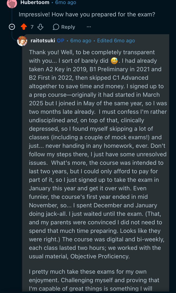 lightsbride's tweet photo. @SoySsantti HOLA MUCHAS GRACIAS !! mira, yo hice las clases virtuales de la AACI dos veces a la semana. también tengo experiencia previa con el Key, Preliminary, First (el CAE medio q me lo pase por el or) y los exámenes de suficiencia para el tradu de la UBA. Hace unos meses escribí esto! https://t.co/V57li80xiL