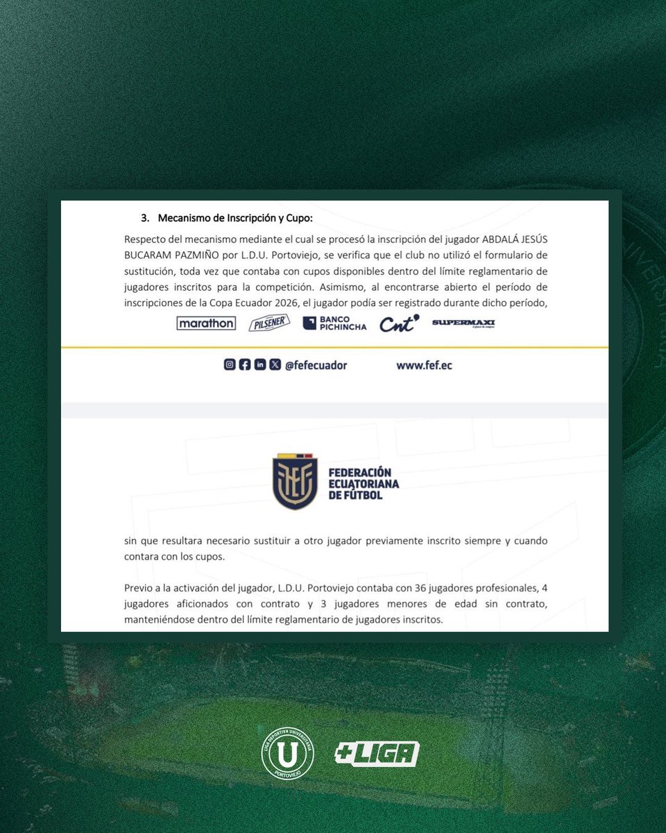 fmolestinae's tweet photo. Creo que se acaba de despegar una duda que se quiso instaurar, la información la comparte Liga de Portoviejo https://t.co/U2YQGtOJAF