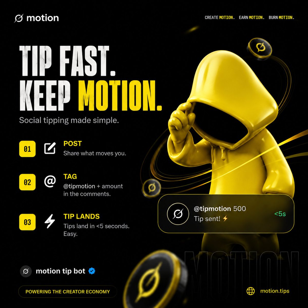 Revankueth's tweet photo. Tipping should be this simple.
Post → tag → tip lands. ⚡️

@motiontip is making social tipping feel effortless.

Early eyes on this one 👀

@tipmotion https://t.co/JycNSug5uE