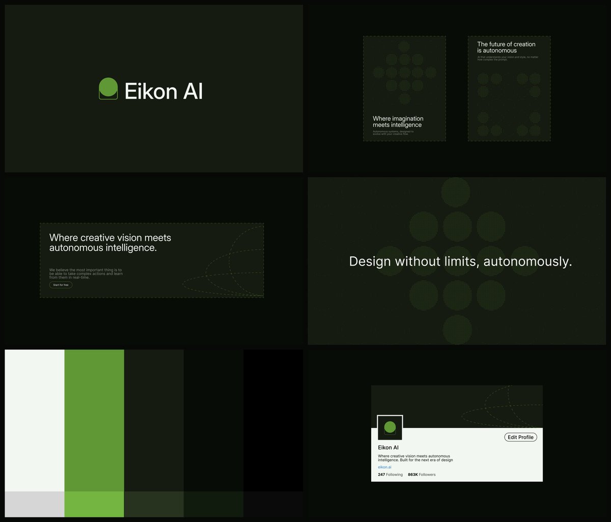itsdesszn's tweet photo. Brand identity for Eikon AI — autonomous design systems. https://t.co/TysQpIlPOG