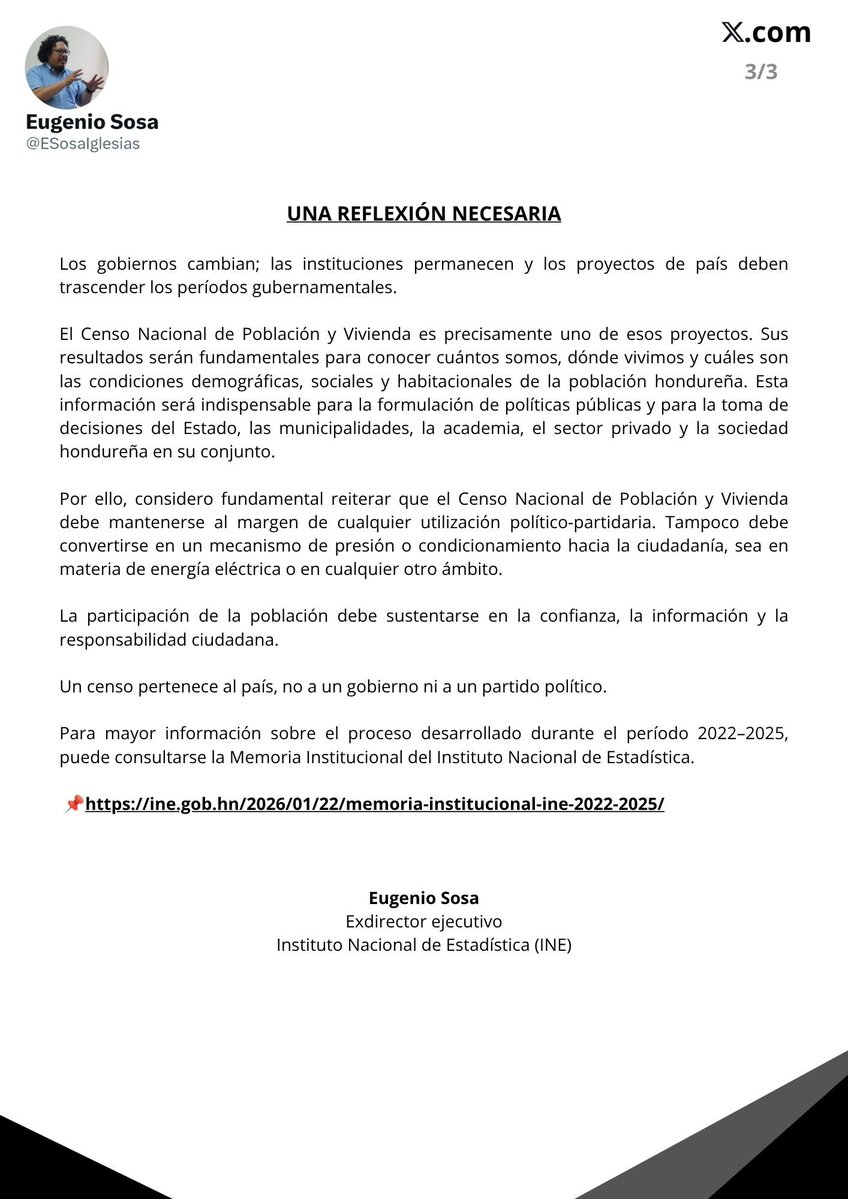 ESosaIglesias's tweet photo. 📢 COMUNICADO PÚBLICO

@HCHTelevDigital
@televicentrohn 
@unetv_hn
@Qhubotvoficial
@RCVHonduras
@XiomaraCastroZ
@manuelzr https://t.co/r4OTD5z57b