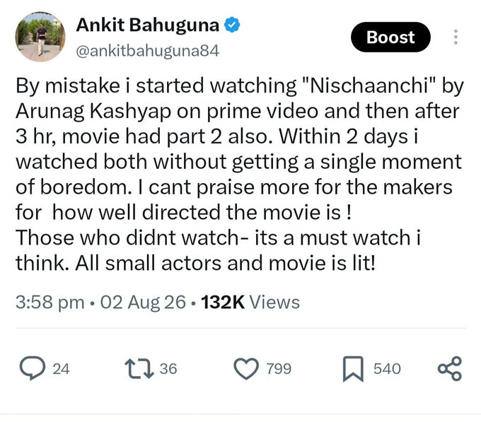 jacclh's tweet photo. Ankit Bahuguna
8月3日
I didnt know that there were so many fans of Nischanchi movie 😲 https://t.co/G7HOJVHTqL
