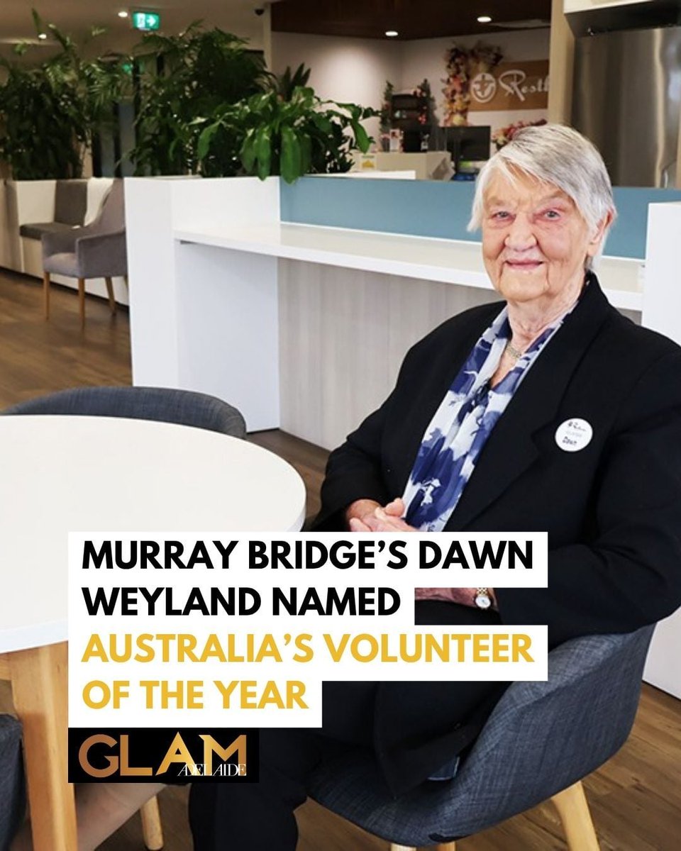 glamadelaide's tweet photo. AUSTRALIAN VOLUNTEER OF THE YEAR: After more than 50 years of caring, volunteering and giving back to her Murray Bridge community, Dawn Weyland has been named the 2026 Ageing Australia You are ACE! Volunteer of the Year >> https://t.co/B0h8LGGgJJ

🌟 Read daily news on our free iPhone app: https://t.co/fQLkJU7ZcQ

🌟 Read daily news on our free Android app: https://t.co/WQHjGmWqHK

🌟 Subscribe to our daily eNewsletter to get these articles & more delivered to your inbox: https://t.co/WfWlwLPwZz