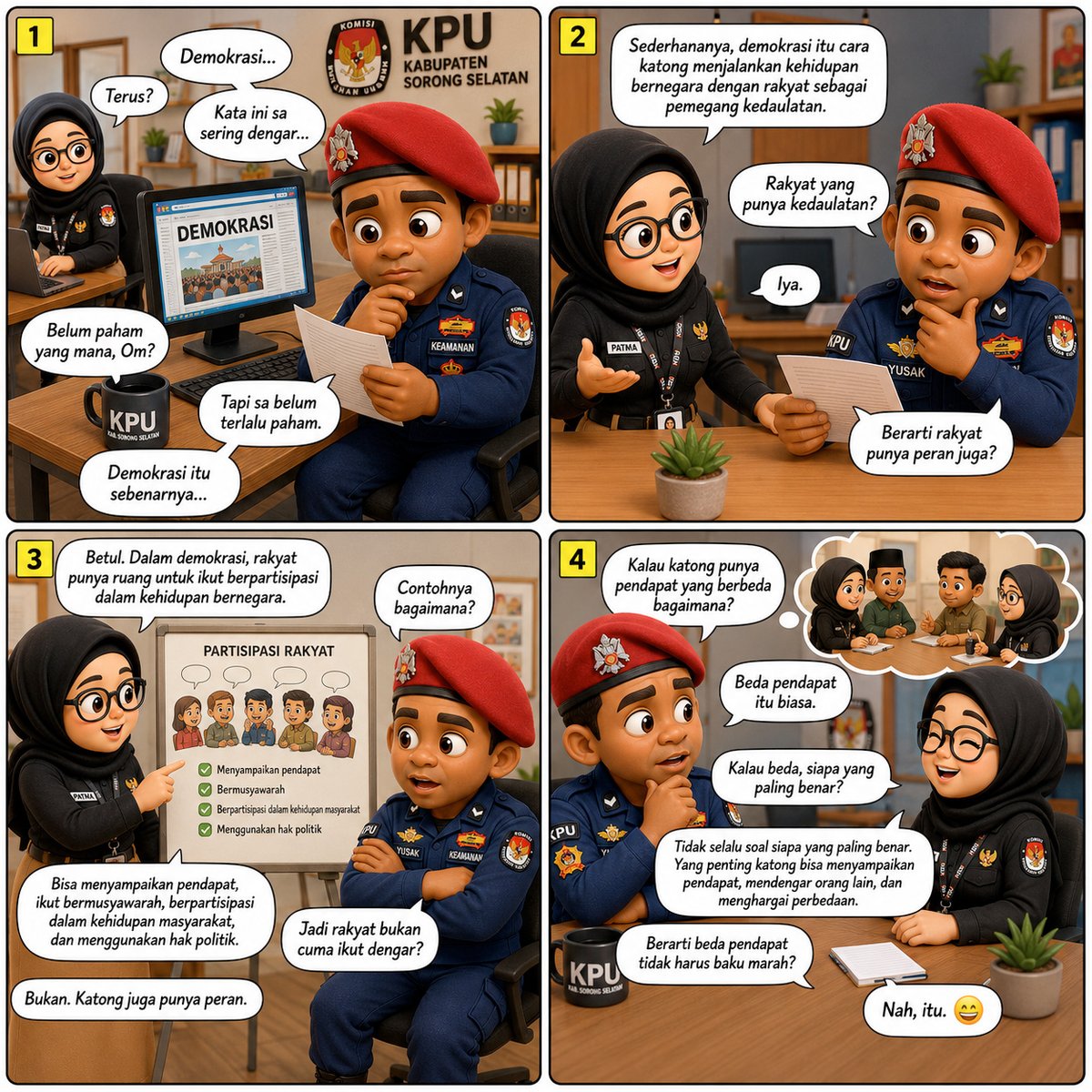 kpusorsel's tweet photo. #Temanpemilih, yuk baca komik "Om Yusak Pung Kepo". Cari tahu apa itu Demokrasi secara sederhana..

#KPUMelayani #PendidikanPemilih https://t.co/dXoyvajDKp