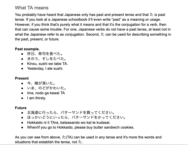 JDNyle's tweet photo. If た is past tense, why can it also be used for describing a future condition? And how are た and たら related? Here is another excerpt from my book showing the connection and how even a little native grammar makes things easier.

#learnJapanese #日本語勉強 #unlockJapanese https://t.co/0KmvR5wbYX