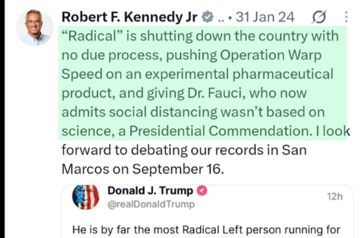 EmbracingTara's tweet photo. @RobertKennedyJr @JonCaldara Who is "they"? 

You mean him, Bobby? 

Your fucking boss?

You are a fraud and a sellout.

Resign and repent. https://t.co/7cgeZ9XFDU