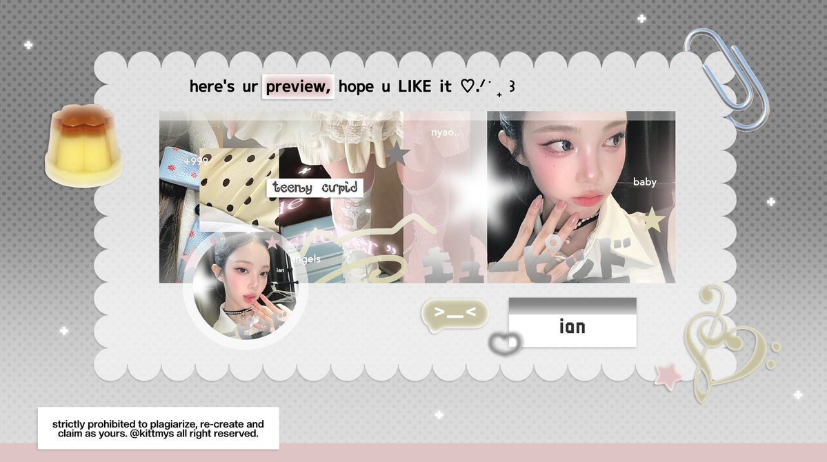 kittmys's tweet photo. help repost thankyou. ♡ #zonauang 

aku punya lima layout ready stock : CUPID 🏹 ada carmen ian yuha &amp; rei! >__< pricenya https://t.co/9IPHHeT5v3 / each avail retext 🍏

📝 bisa take ke dm ( wajib @ after dm ) atau https://t.co/rkXCuPFTYv https://t.co/33hnSKdTIL