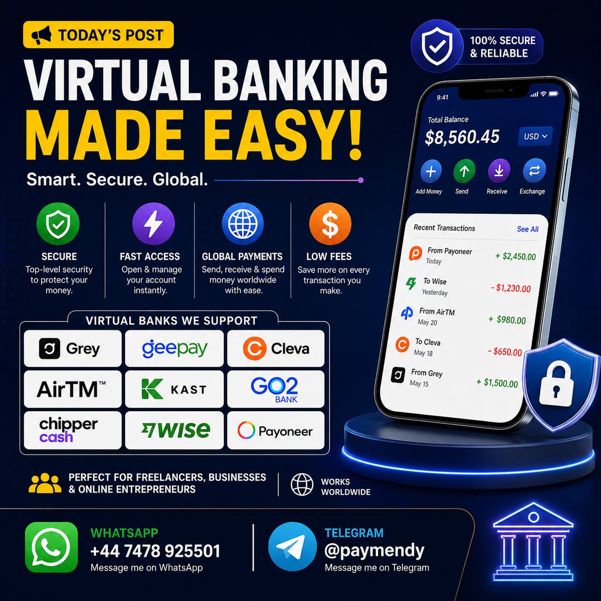laminovaecom's tweet photo. Still looking for a reliable virtual banking solution?

Grey | GeePay | Cleva | AirTM | KAST | GO2bank | Wise | Chipper Cash | Payoneer

📩 @paymendy
📲 +44 7478 925501

#VirtualBank #Fintech #Business https://t.co/wpWpgOmRmo
