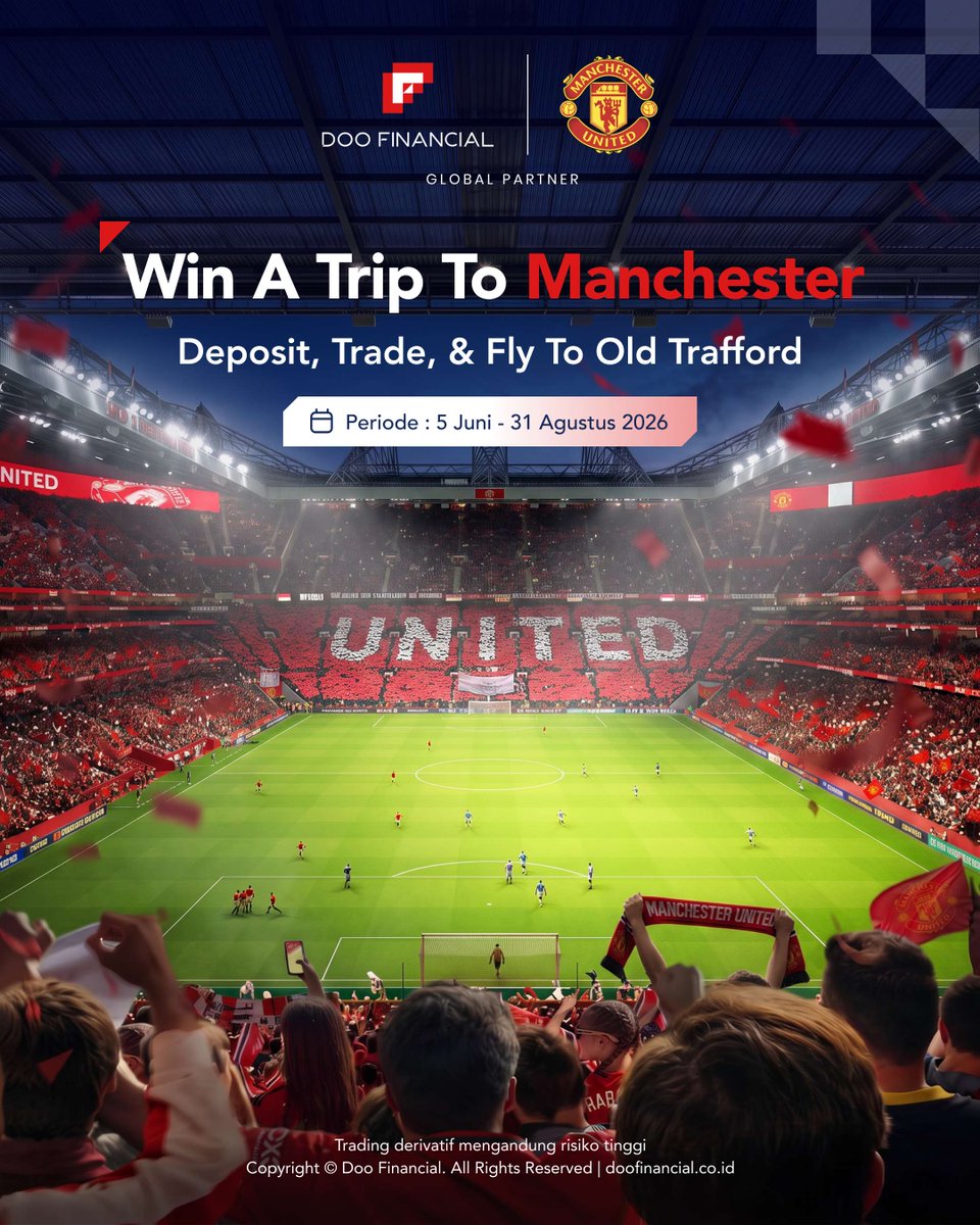Doofinancial_ID's tweet photo. 🔴 Kabar baik! Perjalanan ke Manchester masih bisa kamu kejar! ✈️⚽

Campaign Win A Trip to Manchester resmi diperpanjang hingga 31 Agustus 2026! 🎉

Jangan berhenti sekarang. Old Trafford masih menunggu! 👀

🔗 Info lengkap campaign:
https://t.co/gb3Ae8XmGD https://t.co/CLzEQti2RV