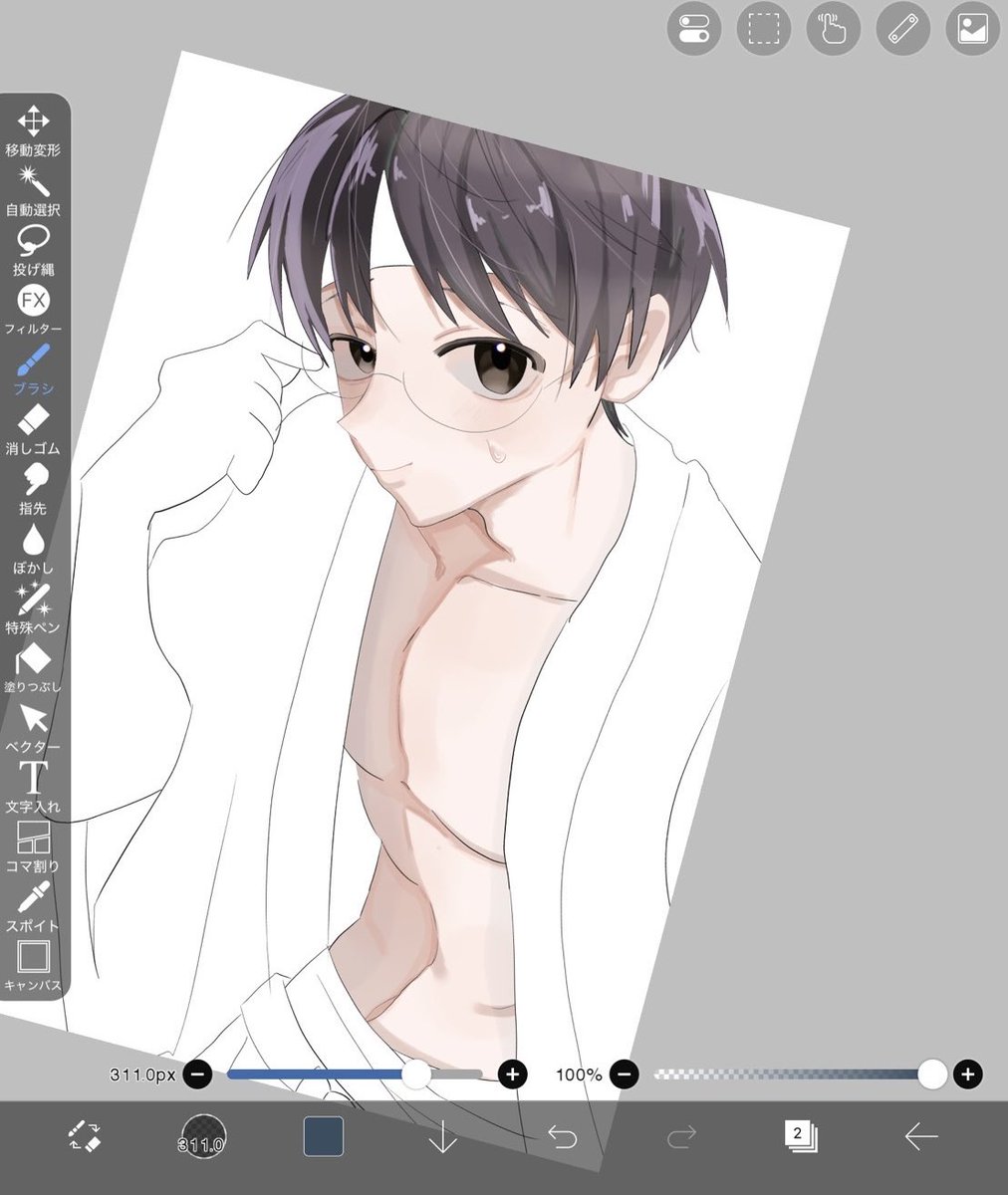 tarousr0a's tweet photo. 新八の誕生日イラスト終わらなくて泣きそう、、、頑張ります😭 https://t.co/xihabQww9F