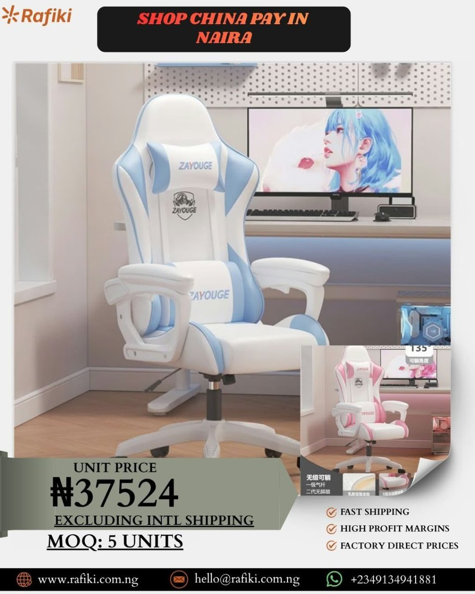 tryrafiki's tweet photo. Upgrade your gaming setup with this stylish gaming chair 🎮🔥

₦37,524 per unit
MOQ: 5 units | Shipping excluded

Order via WhatsApp: https://t.co/emWAStQPiS https://t.co/8ySnl88J81