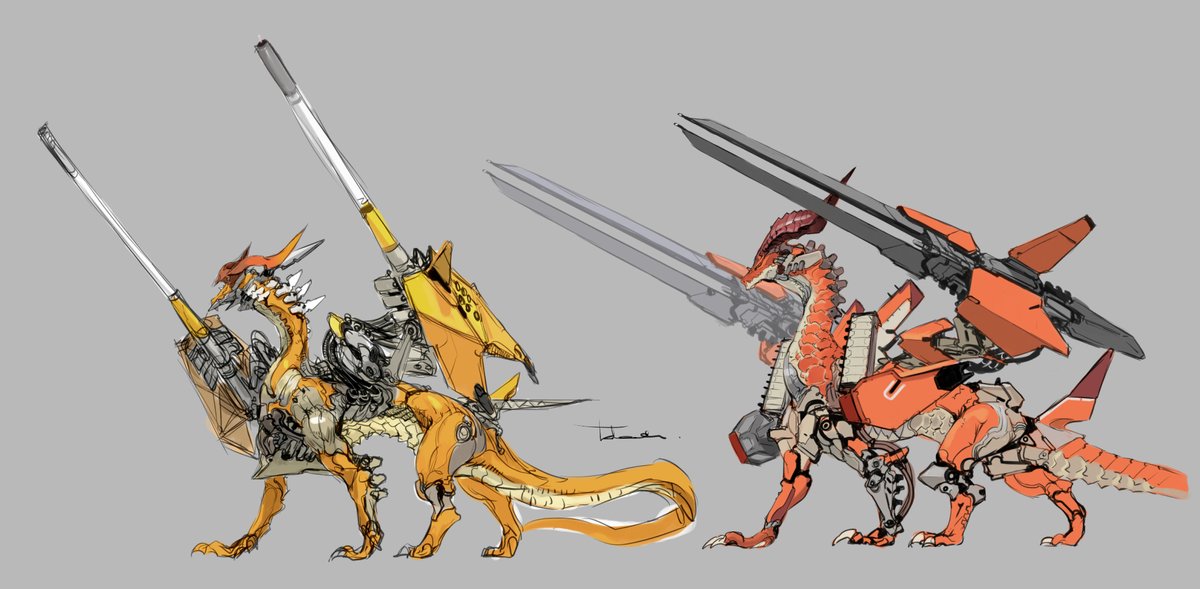 tata_takayama's tweet photo. #おまえらの重装見せてくれ 
オリジナルで描いてるメカドラゴンシリーズです✨ https://t.co/D6j8NxML3s