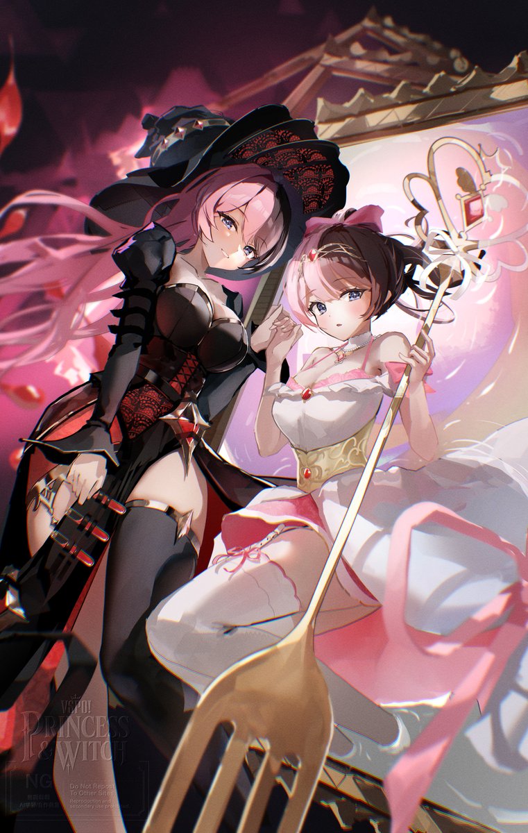 muchi2p's tweet photo. VSPO! PRINCESS &amp; WITCH👸🧙‍♀️

『交わる境界線』

#ひなのの絵なの https://t.co/lqIcmmdmmX