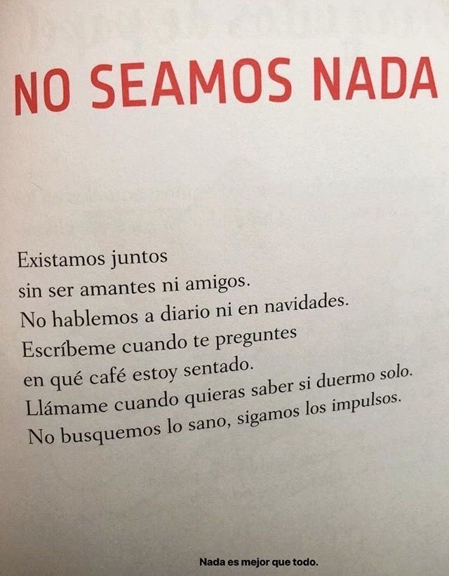 Cementedelibros's tweet photo. No seamos nada. 
Creo que así viviremos más felices…

¿Qué te parece este poema para dedicar? 
Te invitamos a seguirnos en nuestro newsletter gratuito aquí ⤵️
https://t.co/iRZyLLEiOD https://t.co/ofsl68zkJp