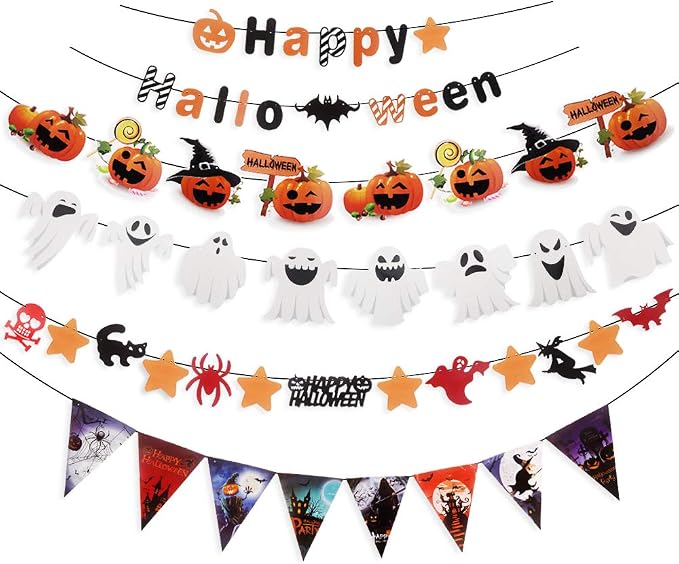 _Unknown_81_'s tweet photo. おうちハロウィンの準備、これでバッチリ🎃✨

ガーランド5種類がセットになって1,000円以下はコスパ高すぎる…！
厚手紙でしっかり映えるし、一気にお部屋がパーティー仕様になります👻
吊るすだけだから準備も超簡単！

#ハロウィン飾り #おうちハロウィン https://t.co/jaeCHhuBnp