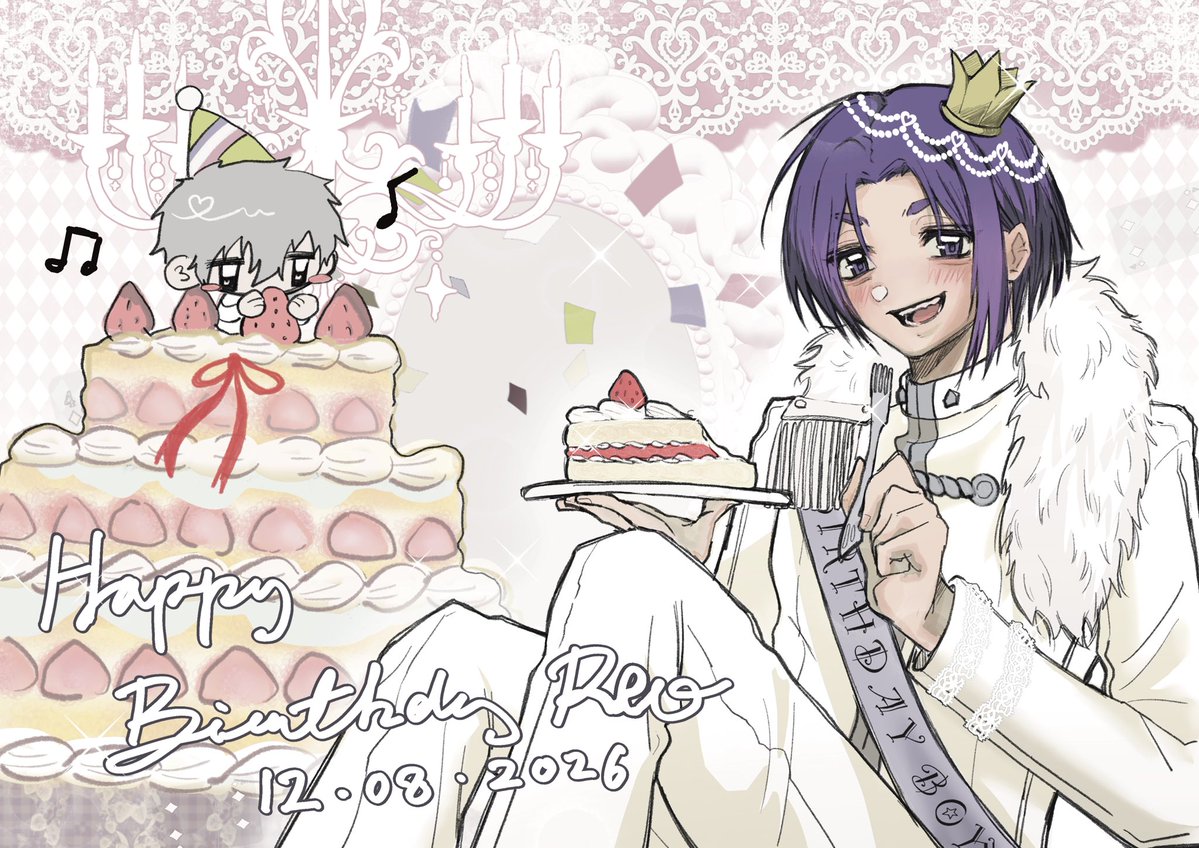 ReOnly_One's tweet photo. The celebration continues for our birthday prince 👑🍓

#御影玲王生誕祭2026 #御影玲王誕生祭2026 #ChezReo 
special illustration by @fatalbirb ♡ https://t.co/uKWDznJlK5