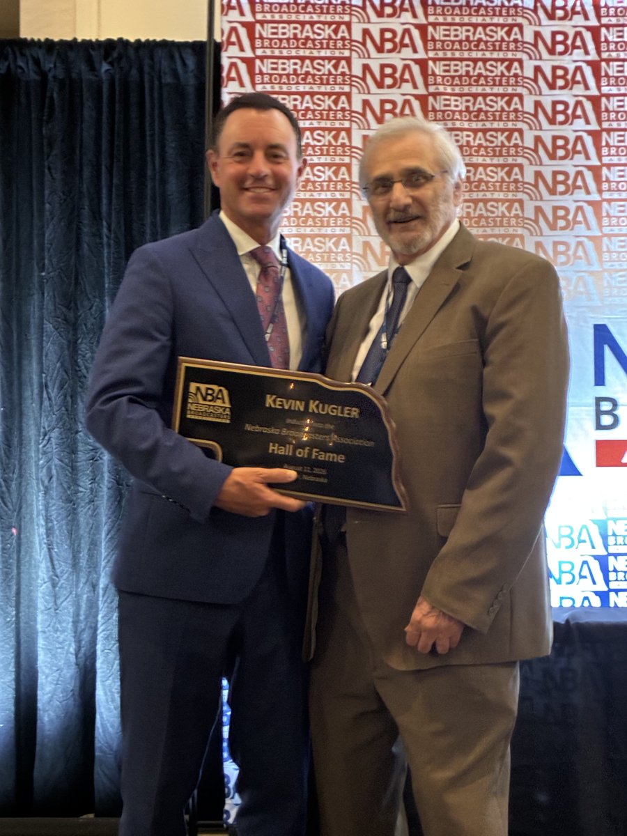 kevinkugler's tweet photo. Honored to be inducted into the Nebraska Broadcasters Hall of Fame tonight.  Getting to celebrate with my family and some of my colleagues was the cherry on top of a great night! https://t.co/EcRrLtyJKs