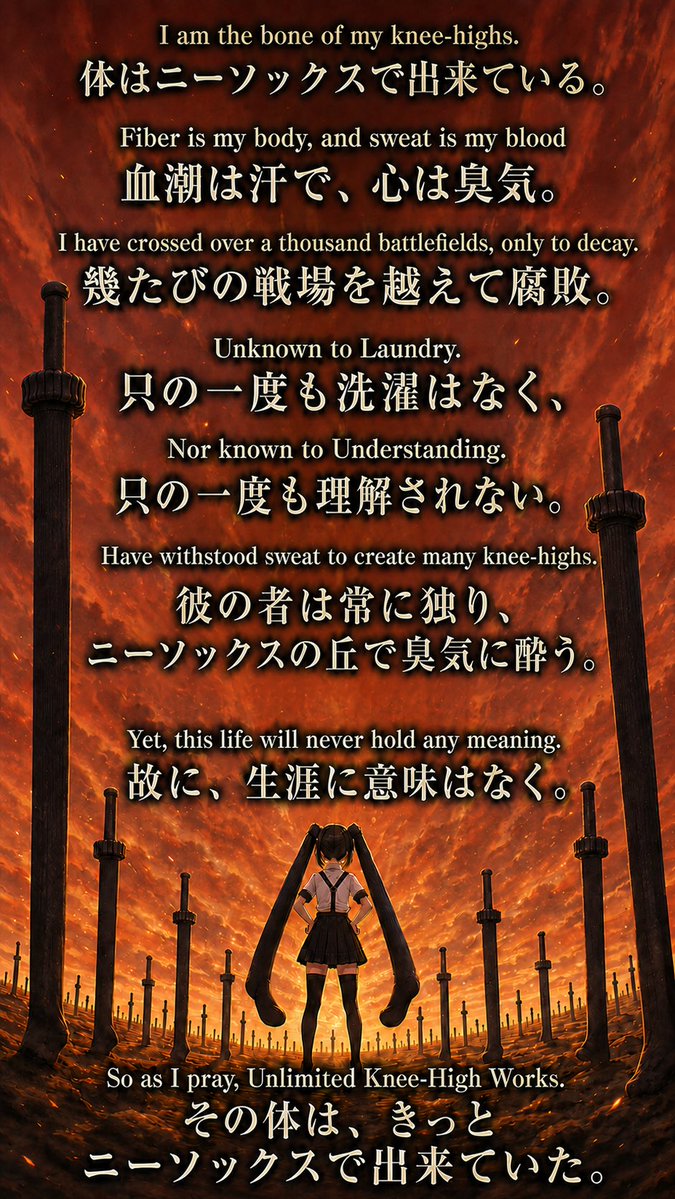 cyber_chaos_f's tweet photo. やっほ〜🖤イソミだよ🖤そう言えばイソミって臭くて可愛いもう文句なしのヒロインだけどさ🖤
やっぱり一応バトル漫画だし戦闘力も高めじゃないといけないと思うんだ⁉️

だからイソミの最臭奥義考えたよ🖤

『無限の臭製』

カッコいいでしょ〜🖤

#Fate #オリキャラ #無限の剣製 #Alart https://t.co/PwAOWi67Ao