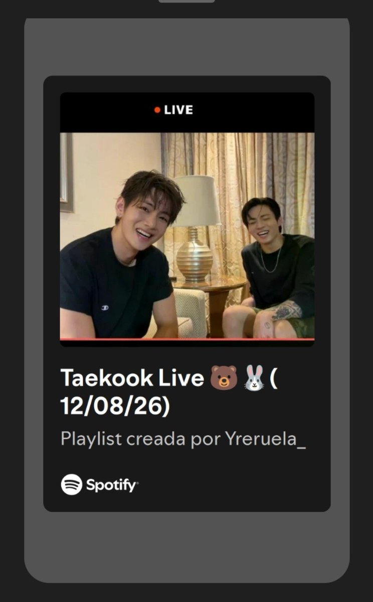 yreruela's tweet photo. Aquí les dejo la playlist con las canciones que escucharon los Taekook durante el live, por si alguien quiere escucharlas después 🎧😌.

~ https://t.co/rTmutyu2XK https://t.co/kVxq4MiMYM