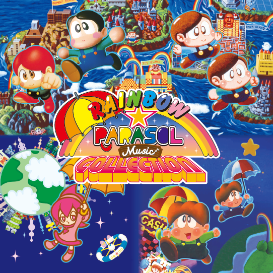 TAITO_Apps's tweet photo. 🎶音楽CD「レインボー★パラソル ミュージックコレクション」収録曲を紹介💿
「レインボー★パラソルコレクション」収録の各タイトルから抜粋した楽曲に加え、特別にフィーチャーフォン版『スピカアドベンチャー』全曲を収録しております🎧 https://t.co/Yb1wzTnCTJ