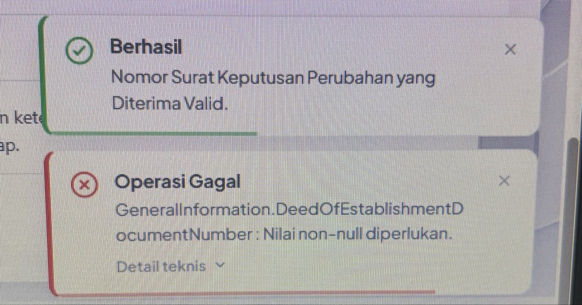 annisadamaa's tweet photo. @kring_pajak Halo kak, berikut untuk tampilan error yang muncul setelah klik submit untuk add dan ubah PIC nya https://t.co/eGEdRaZOFv