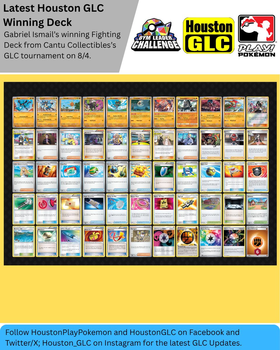 HoustonGLC's tweet photo. RECENT HOUSTON GLC TOURNAMENT WINNER AND WINNING DECK! PLUS SECOND PLACE DECK! https://t.co/rMFAMiKgDJ