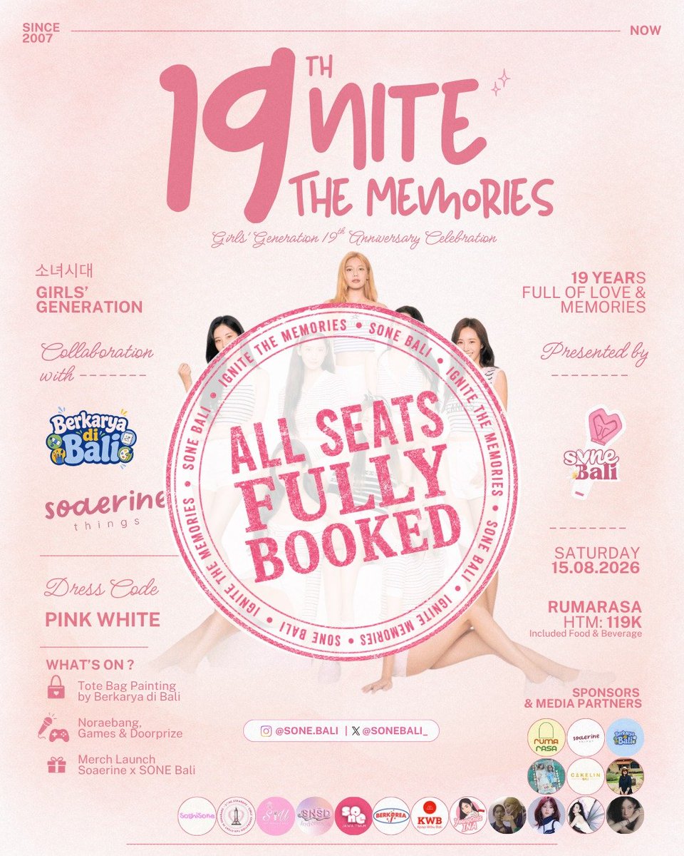 sonebali_'s tweet photo. Yuhuuu sonee~
#19niteMemories by Sone Bali udh full slot nih🥹💖

See you 3 hari lagi, sone🩷🩷🩷

#Sone #SoneBali https://t.co/FwKg9mlmcu