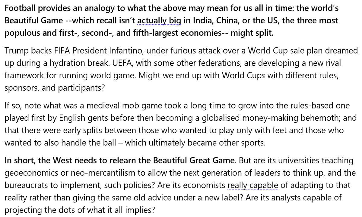 TheMichaelEvery's tweet photo. Some thoughts from today's Rabobank Global Daily - The Beautiful Great Game https://t.co/W7JMLUOsVX