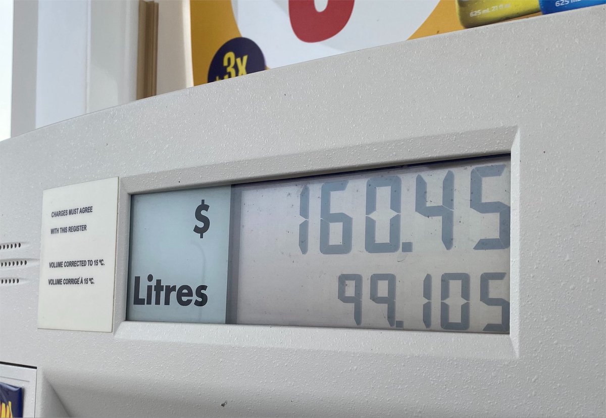 bdmolnar's tweet photo. Canada sits on the 3rd largest oil reserves in the world. Our oil industry is one of the most innovative, safe and ethical  sources available. 

We could and should be the wealthiest and most self reliant energy based nation in the world. 

Liberals will scream about Trump, Iran, cow farts and other perceived grievances while ignoring reality. 

The price of fuel in Canada is a direct result of a decade long Liberal war of fiscal mismanagement and gross incompetence on oil and gas to appease the climate change radicals. Every sector has been demonized, taxed and regulated to near death. To the point that Alberta is looking to leave this pathetic country. The CAPP estimates the uncertainty of Liberal energy policy and general idiocy has driven $340 Billion of investment from our economy since 2015. 

The only fuel source we have in more abundance is Liberal gaslighting but that does not fuel my truck. 

For my 🇺🇸 friends, the price of fuel works out to CAD $6.13/US gallon. Just for fun, factoring in our crappy dollar exchange rate of approx a 28% discount to USD, that works out to the equivalent of $7.84/US gallon. 

Elbows Up!! 🤡🤡