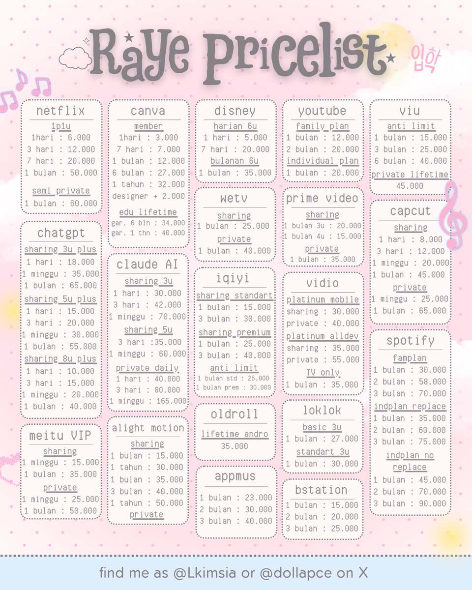 doll__pocket's tweet photo. ️ ️
ㅤㅤㅤㅤㅤㅤㅤ♡ㅤpricelistㅤappremㅤ...ㅤ♡
️ ️ https://t.co/JoBf5dN5yS