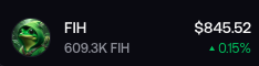 FomoEgg's tweet photo. Btw added FIH to my vault, but this is from personal funds which dont count for the challenge. 

Have a decent position on TIBBIR waiting for the listing and upwards, so it made sense to add a smol degen play to it. https://t.co/HmsoD6TwLR