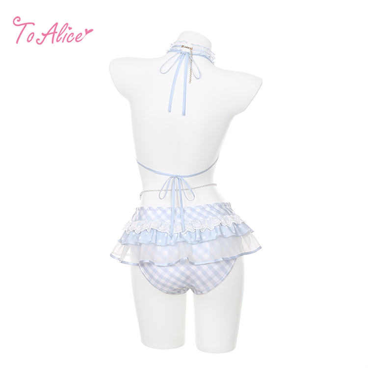 toalicejapan's tweet photo. ❤️ToAliceJapan❤️

\ New Arrival /
本日より発売スタート🌟新作アイテムが登場🎀

🎀ToAlice🎀
【サマーデイジーシリーズ】

・デイジー×ギンガムチェックビキニ　¥8,360
⇢🛒https://t.co/NYq2lJhESD
カラー：ブルーチェック
（サイズ:S/M/L）

デイジーのモチーフとリボンがたっぷりとあしらわれたギンガムチェックのビキニ。

🎀ToAlice一覧⇩
［https://t.co/JwtkWW6df2］
#ToAlice #ToAlice新作