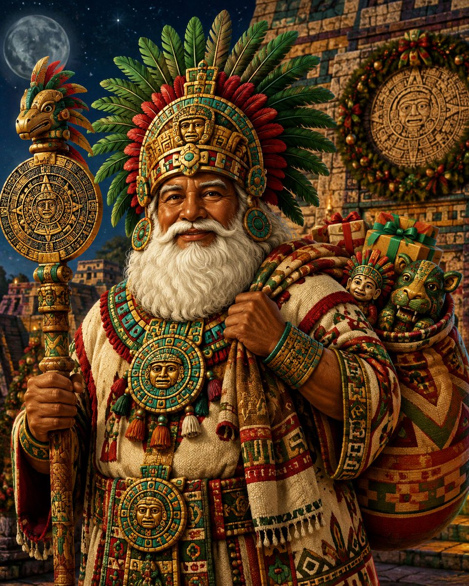 javieryustis's tweet photo. @Adela_Micha @LaSagaOficial la presidenta no tarda en cambiarle el nombre a santa claus , ahora se llamará TATA HUITZIL , pídele sacrificios está navidad. https://t.co/2uw0lzdcfQ