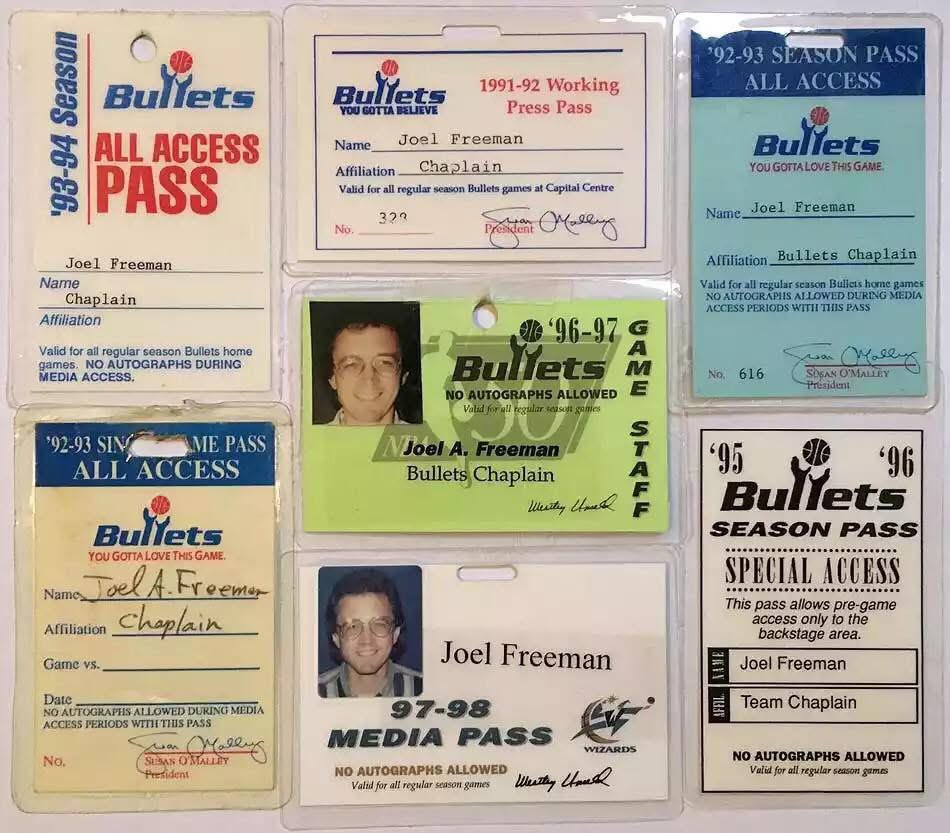 JoelAFreeman's tweet photo. NBA WASHINGTON BULLETS/WIZARDS — For 20 seasons I was honored to serve as mentor/chaplain for the team — https://t.co/v2cVTuxCs3

Some time ago I rediscovered 7 season passes from the 1990s that permitted me all-access to the arena on game nights. Still looked like a kid in two of them, even after more than 15 seasons under my belt at the time. Ha...

Also, I’ve included different photo perspectives of my ring, a treasured memento from the 1977/78 NBA Championship win over Seattle (14k, 80g, weighs over 3oz...it's heavy). It’s not nearly as fancy or as bling as the modern pro championship rings, but I kind of like its simplicity — with my “JAF” initials on the inside.

Many times when I speak, I allow one specially selected person to wear the ring during the entire event (longest serving in industry, owner of company, someone celebrating their birthday, etc)...to honor them. You’ll see a picture of a woman at a recent event who wore it proudly.

This was a wonderful 20 seasons. Still keep in touch with a lot of the guys. Retired in 1998. That also happened to be the year when the team changed the name to Wizards.

#bullets #washingtonbullets #WizardsNation #washingtonwizards #NBAChampionship #NBAChampions #NBA